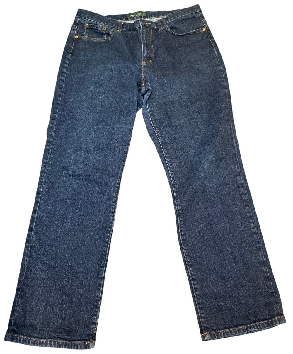 Lauren Ralph Lauren LRL Classic Straight Dark Wash Stretch Jeans, Women Size 12
